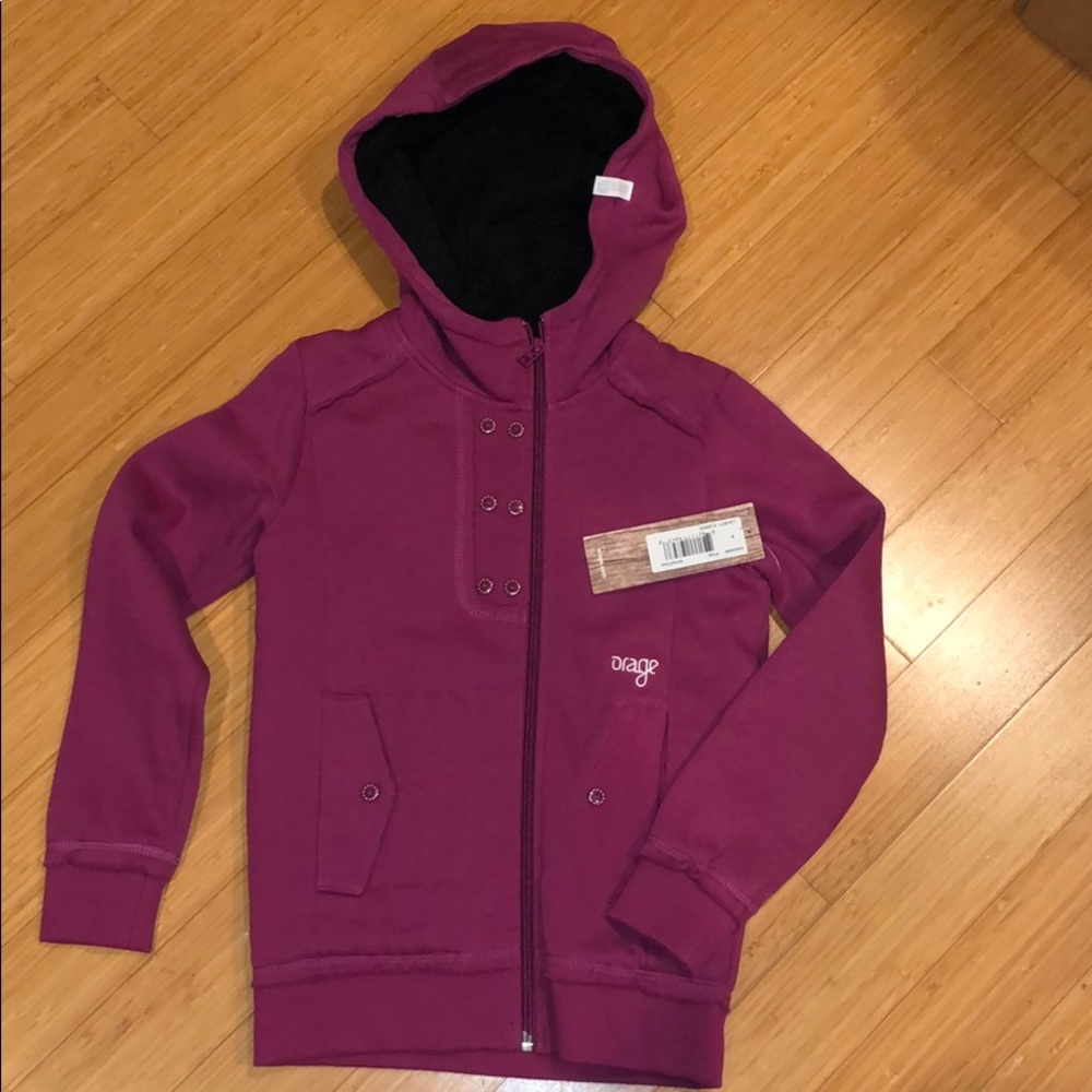 Girls Orage zip-up fleece lined hoodie - NWT